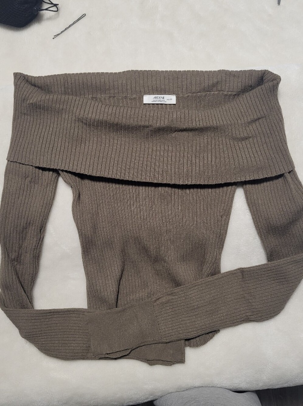 Sage Green Off-Shoulder Sweater